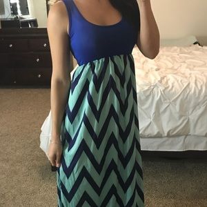 Very cute blue and blueish/green maxi dress